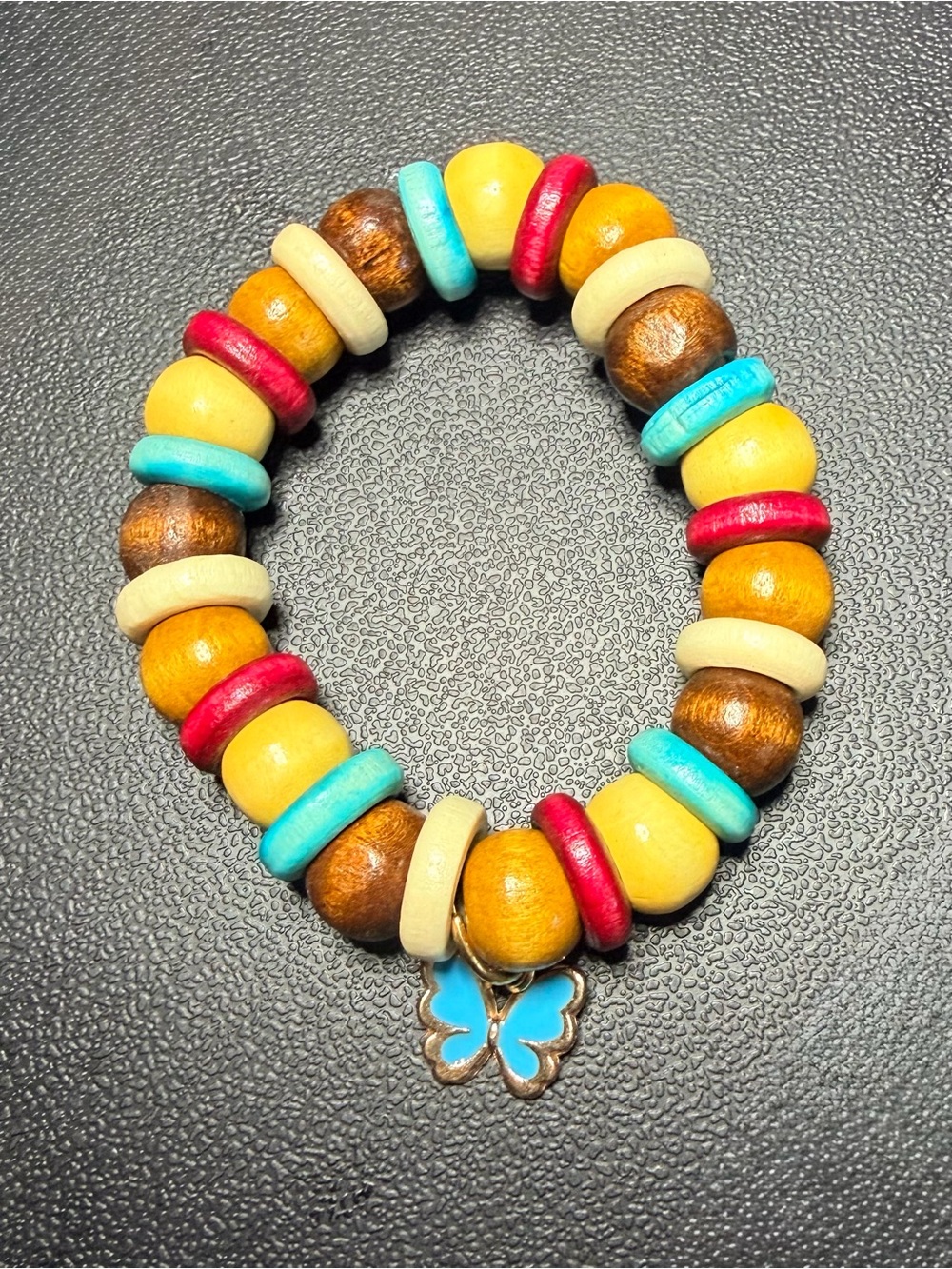 ✨Handmade✨Colorful Beaded Butterfly Charm Bracelet